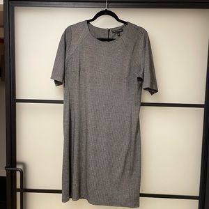 Banana Republic grey black and white midi dress size 12